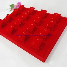 Высокое качество портативный красный бархат/деревянный Ювелирный стенд лоток держатель серьги-гвоздики кулон золотой ювелирный Органайзер чехол