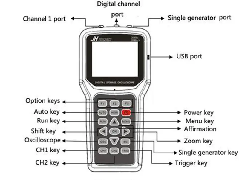 JDS2023 портативный цифровой осциллограф одноканальный 20 МГц зонд 200 MSa/s JDS2023 Ручной осциллограф
