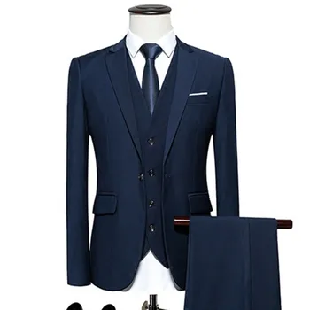 

Fashion New Men's Casual Business Suits Sets / Men's Solid Color Suit Blazers Jacket Coat Pants Trousers Vest Waistcoat Suit