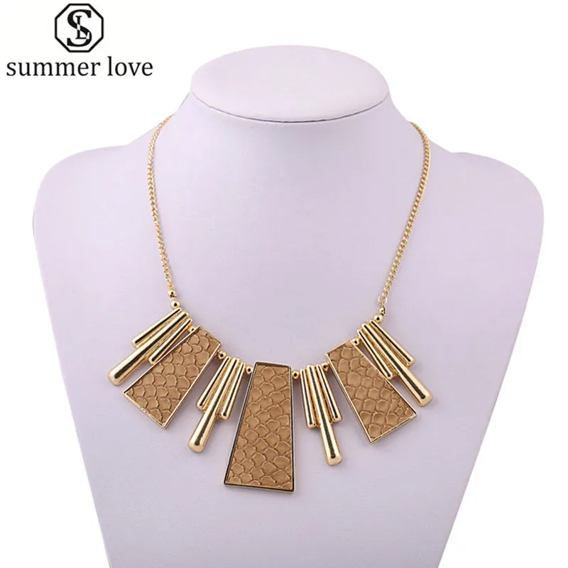 Buy 2017 New Women Necklace Gold Color Statement Necklaces & Pendants Luxury