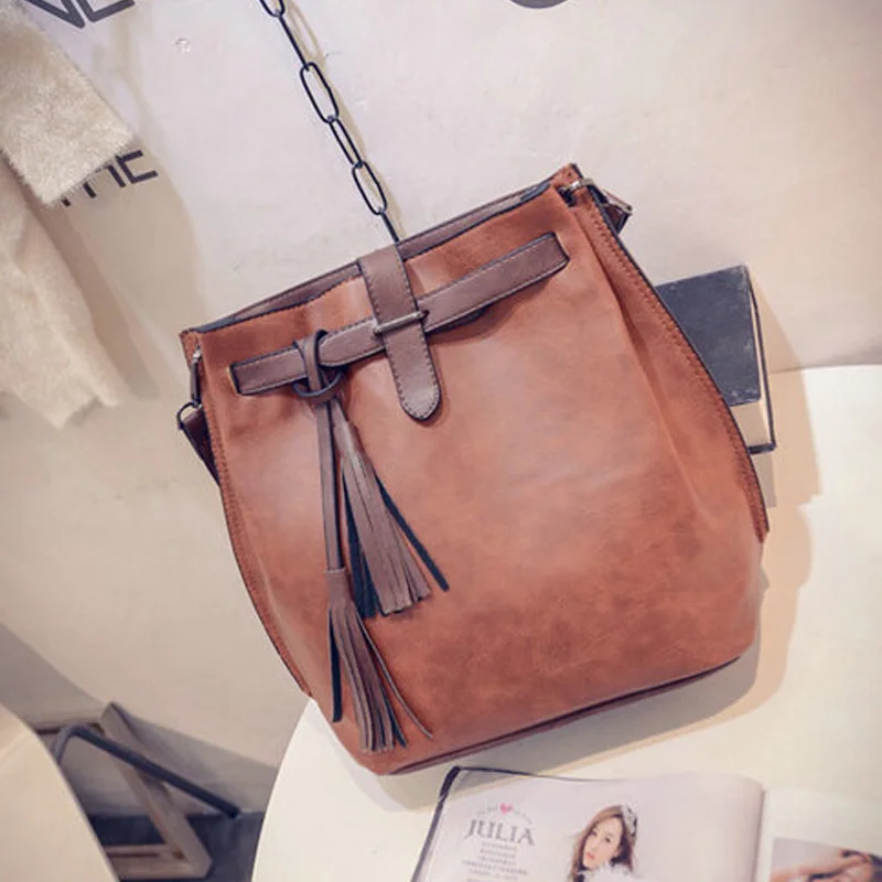 Brand-Women-Bag-Tassel-Handbags-Solid-Shoulder-Bags-Ladies-Pu-Leather-Woman-Messenger-Bag-Brown-red
