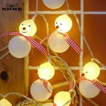 Рождественская елка Снеговик светодиодный струнный светильник AA батарея фарий праздник освещение струна светодиодный гирлянда украшение двери освещение