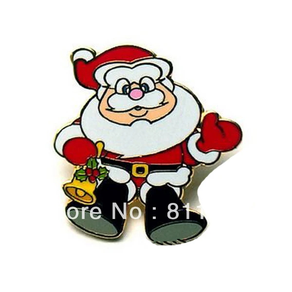 Chrismas father Metal pins (Iron plated brass+Paints+epoxy+butterfly button) Free shipping (300pcs/lot) |