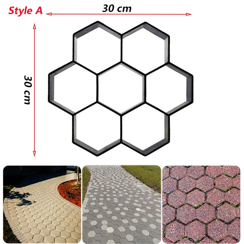 Своими руками тротуарный цемент кирпичные формы DIY пластиковые форма для бетона изготовления дорожек для плитки тротуарной сада искусственные каменные дорожные бетонные формы для сада домашнего пути брусчатки