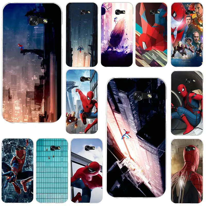 Marvel Spiderman Art Soft TPU Cell Phone Cases for Samsung Galaxy S2 S3 S4 S5 Mini S6 S7 S8 S9 S10 Edge Plus Lite Note 5 8 Coque |