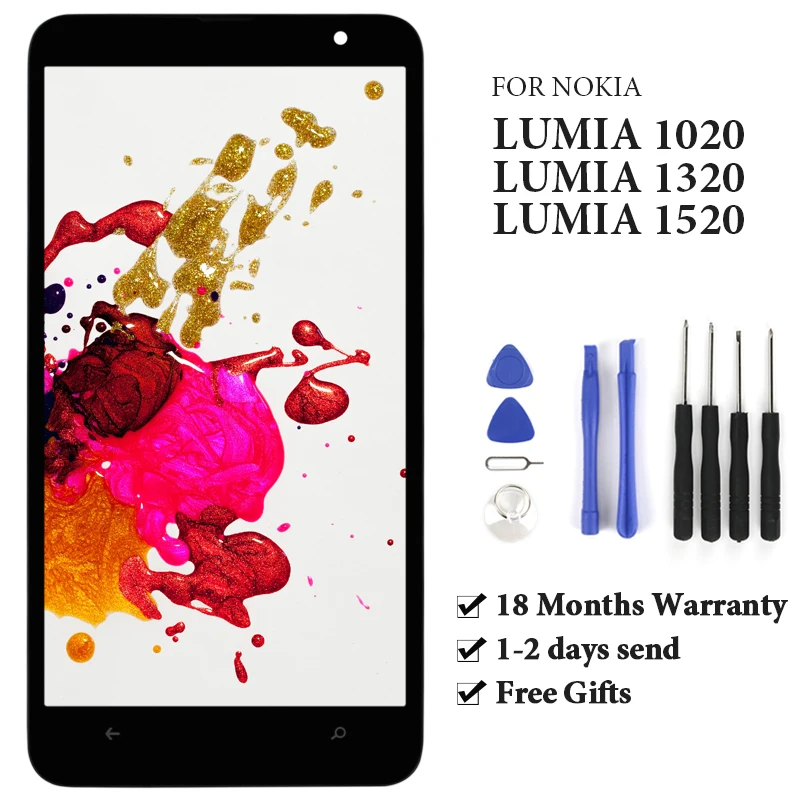 For Nokia Lumia 1020 1320 LCD Display Digitizer Assembly 1520 RM-937 RM-940 Screen With Frame Spare Parts | Мобильные телефоны и