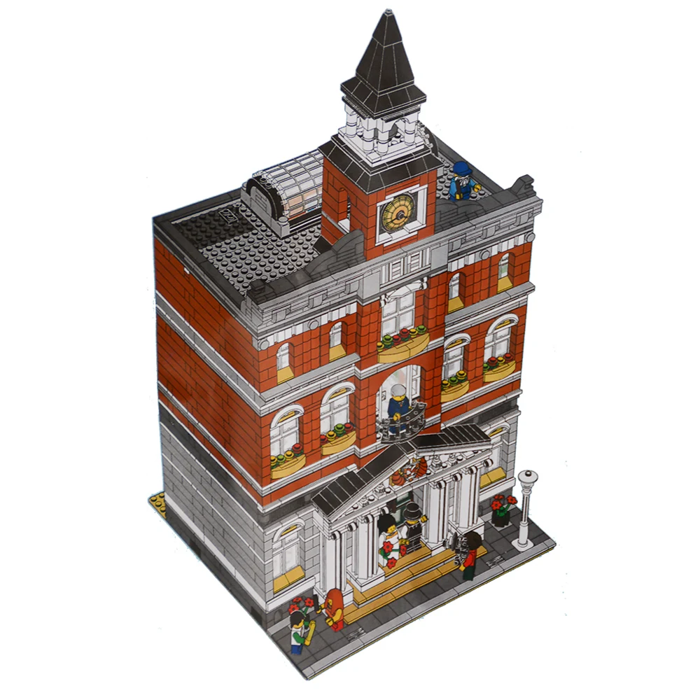 15003 2859 PCS City Town Hall Sets Model Building Kits Set Blocks DIY
