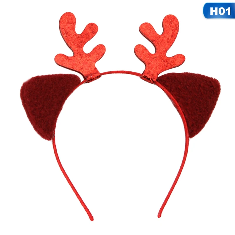 Новые модные женские милые блестящие рога бархатные повязки на волосы для рождественской вечеринки с рогами оленя повязки на голову для мамы и дочки - Цвет: 1