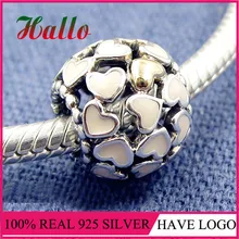 Подлинная 925 серебро обилие любви, розовые эмалевые подвески в форме шаров для женщин браслет подходящие амулеты Серебро 925 Оригинальное ювелирное изделие из драгоценных камней