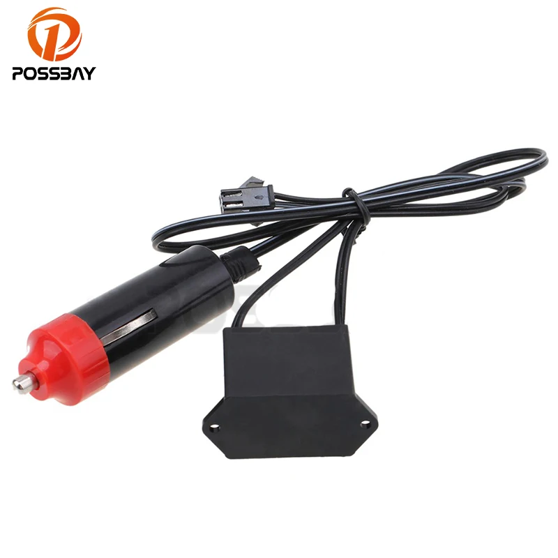 

POSSBAY Car Inverters Transformer for DIY Decoration 12V Interior LED EL Wire Rope Tube Neon Light Line Inverters Transformeer