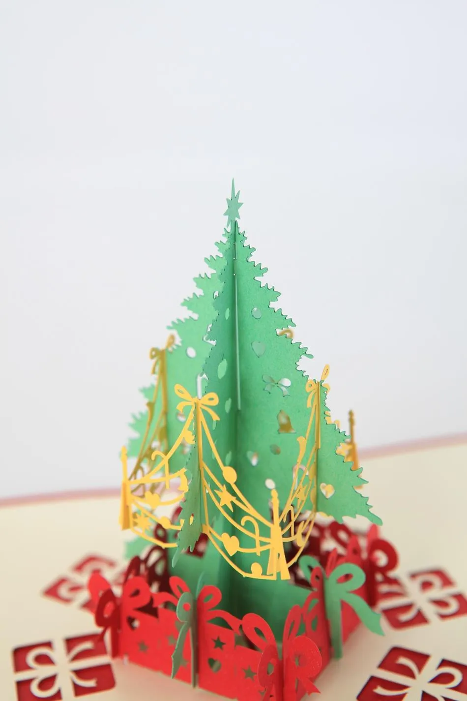 10 шт. поздравительные открытки с рождественской елкой 3D лазерная резка всплывающая бумага ручной работы на заказ рождественские открытки подарки на Рождество сувениры