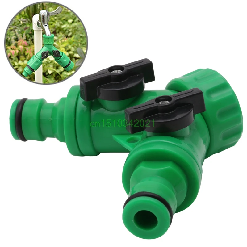 

2 Way Splitter Tap Garden Hose 4'' Threaded Splitter Tap Connector Y Two Outlet Connection