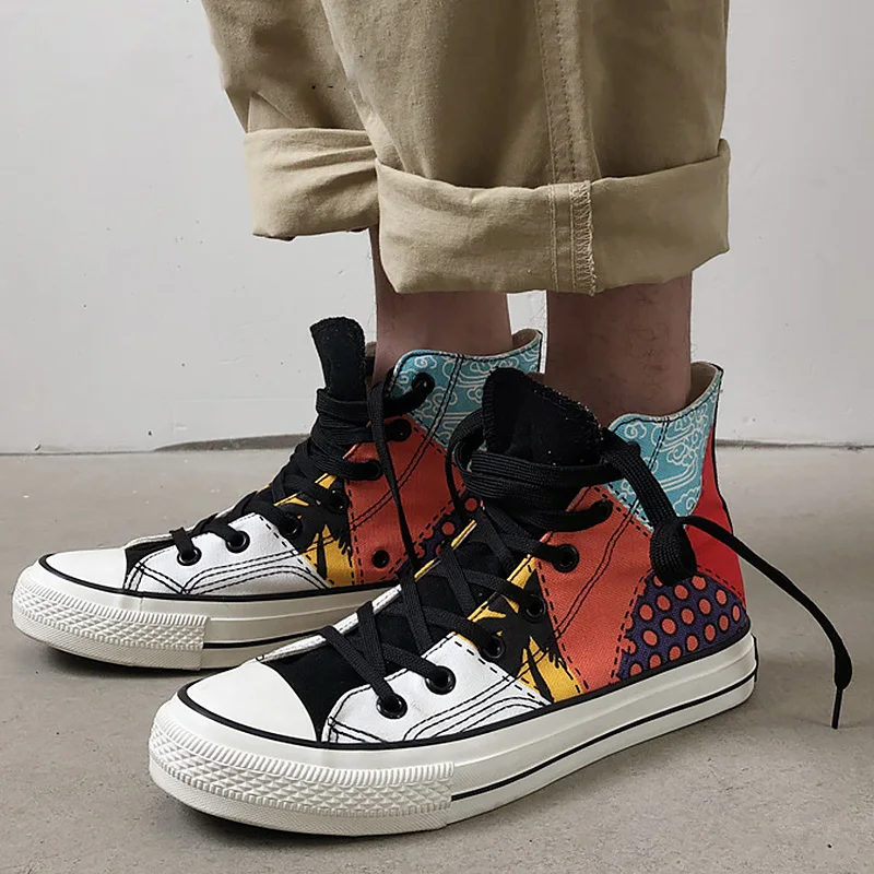 Skup Męskie letnie trampki moda płócienne buty dla mężczyzn szwalnia miejsce sznurowane mieszane kolory masaż Casual niskie tenisówki męskie