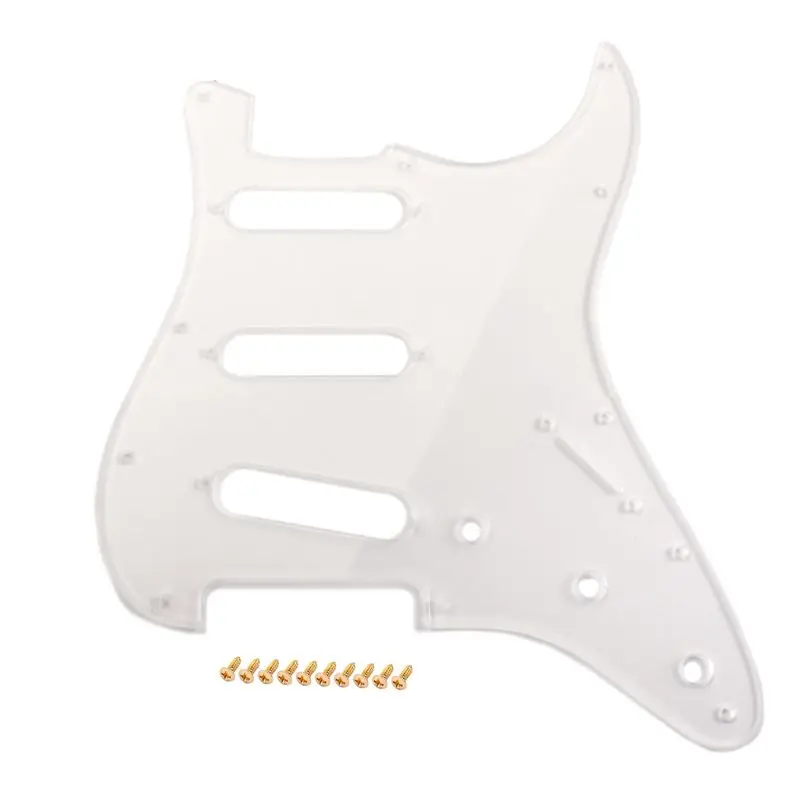 

Transparent Clear Guitar SSS Pickguard with Screw for FD Vintage St