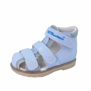 

Toddler Boys and Girls Lovely Corrective Orthopedic Leather Sandals Spring Summer Blue First Walking Ankle Brace Shoes
