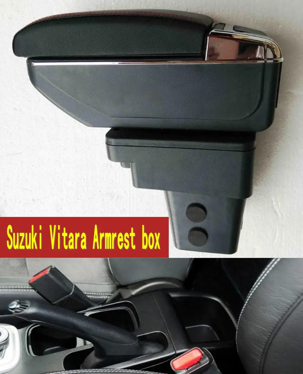 

For Vitara Armrest box central Store content box with cup holder ashtray with USB interface