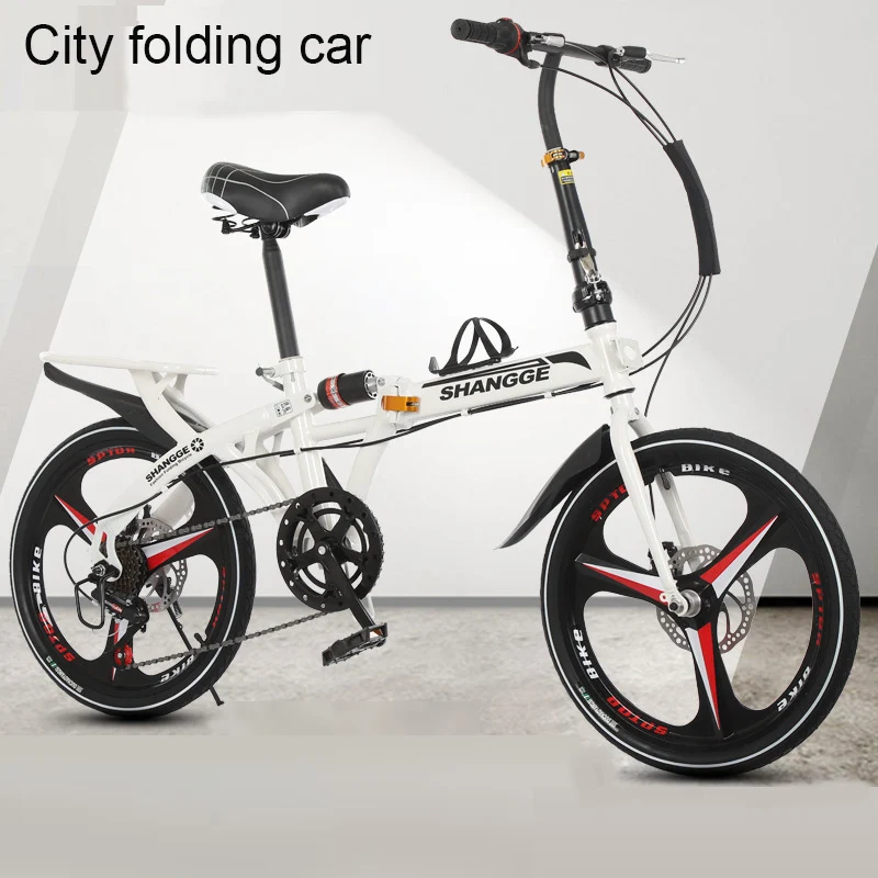 Excellent Folding Bicycle 16-Inch Three-Knife Single-Speed Disc Brake Men And Women Ultra-Light Student Portable Bicycle 9