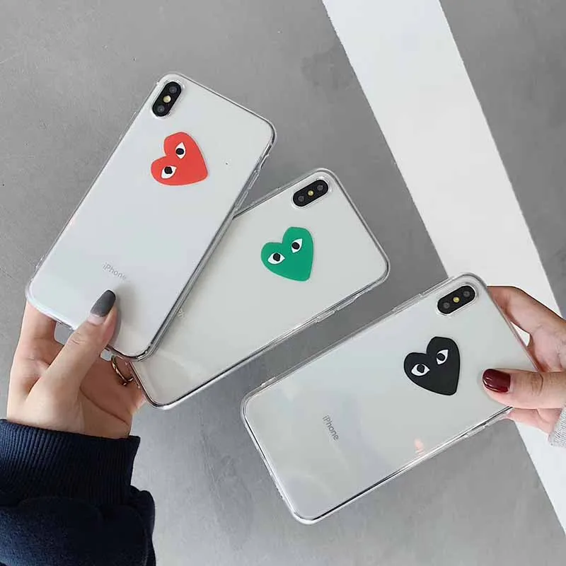 

New CDG Transparent soft cover case for iphone 6 6S 7 plus 8 8plus X XR XS MAX Play Comme des Garcons Casual fashion phone coque