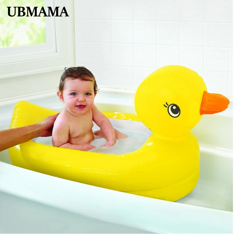 

Yellow Duck Rectangular Child Inflatable Swimming Pool Thickened plastic PVC Baby Cartoon Bathtub Inflatable Bottom Bathroom Tub