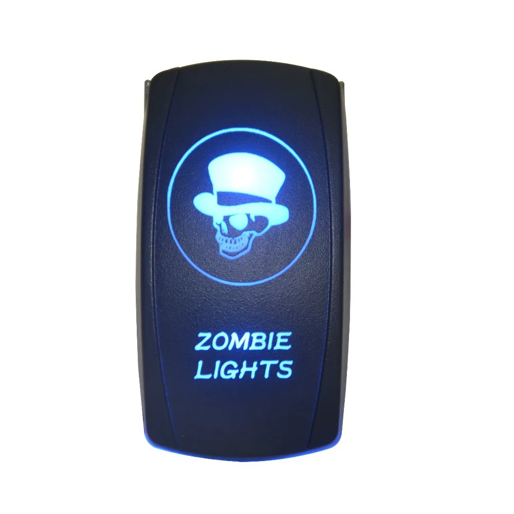 Blue LED Zombie Lights Laser Rocker Switch ON-OFF LED Light 20A 12V 5pin