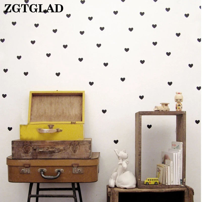 Little Hearts Wall Stickers Removable Home Decoration Wallpaper Decals Girl Room