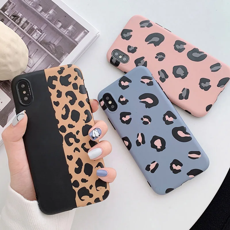 

JASTER Leopard Print Pattern Case for iPhone 7 8 6 6s Plus Phone Cases For iPhone XR XS Max X TPU Back Cover IMD Soft Capa Coque