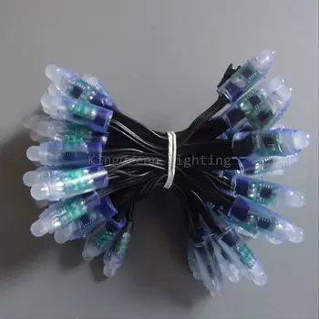 

500X Addressable12mm F8 straw hat RGB LED full color pixel string light WS2811/UCS1903/SM16703IC available DC5V with black cable