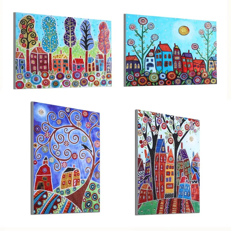 

5D DIY Diamond Painting Cross Stitch City Landscape Crystal Needlework Diamond Embroidery partial special shaped drill