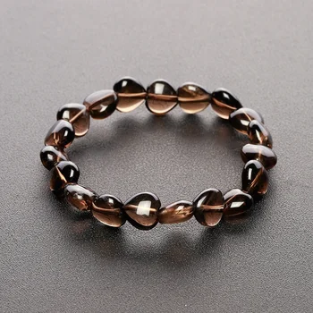 

Sparer smoky quartz bracelet natural smoky quartz bracelets female heart crystal bracelet fashion