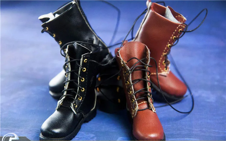 

1/6 Scale Man Figure Shoes Military Shoes Martin Combat Boots Model Solid Inside with Feet for 12 inches Action Figure Body