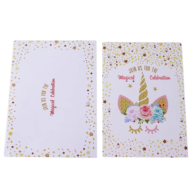 12pcs unicorn invitations card unicorn party cute birthday party