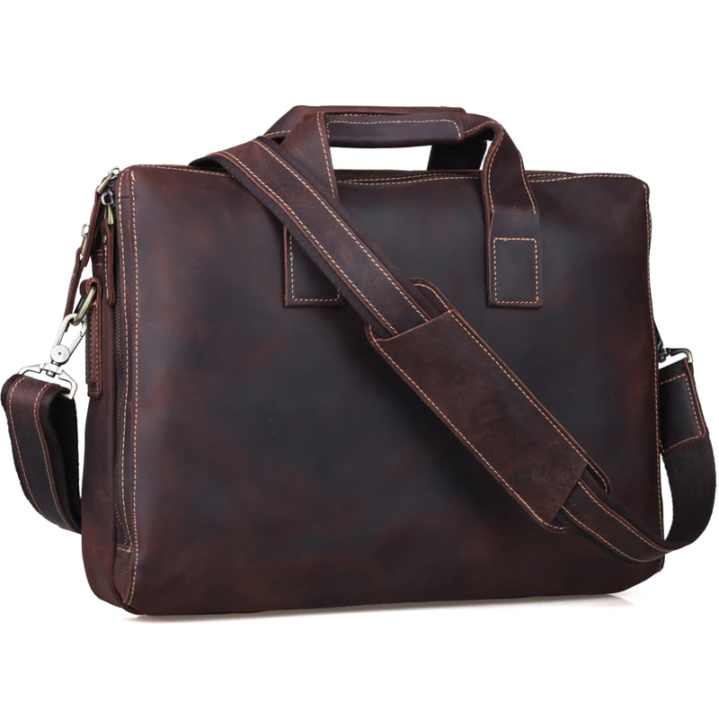 2017 Handmade 100 genuine Cowhide font b Leather b font font b Handbag b font Brown