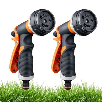

2 Pack Garden Hose Nozzle, 8 Adjustable Hose - High Pressure Hand Sprayer for Watering Lawn, Car Washing, Pet Bathing, Sidewal