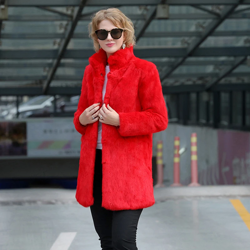 Pur New Col Fashion Ksr354 Lapin Usine Fourrure Plus Personnaliser Size De Veste Réel Manteau Vintage Standard Top 2018 tS5qxO45
