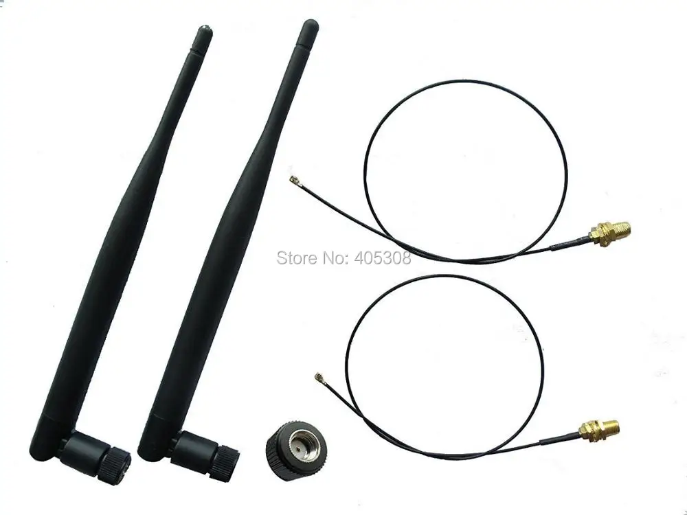 Упаковка 5) 6dBi 2,4 ГГц 5 ГГц Двухдиапазонная WiFi RP-SMA антенна+ 35 см U. fl/кабель IPEX для беспроводных роутеров мини PCIe Карты