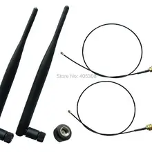 Упаковка 5) 6dBi 2,4 ГГц 5 ГГц Двухдиапазонная WiFi RP-SMA антенна+ 35 см U. fl/кабель IPEX для беспроводных роутеров мини PCIe Карты