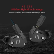 100 New Design KZ ZS6 Original box 2DD 2BA Earphone HIFI Noise Isolating Stereo Monitor font