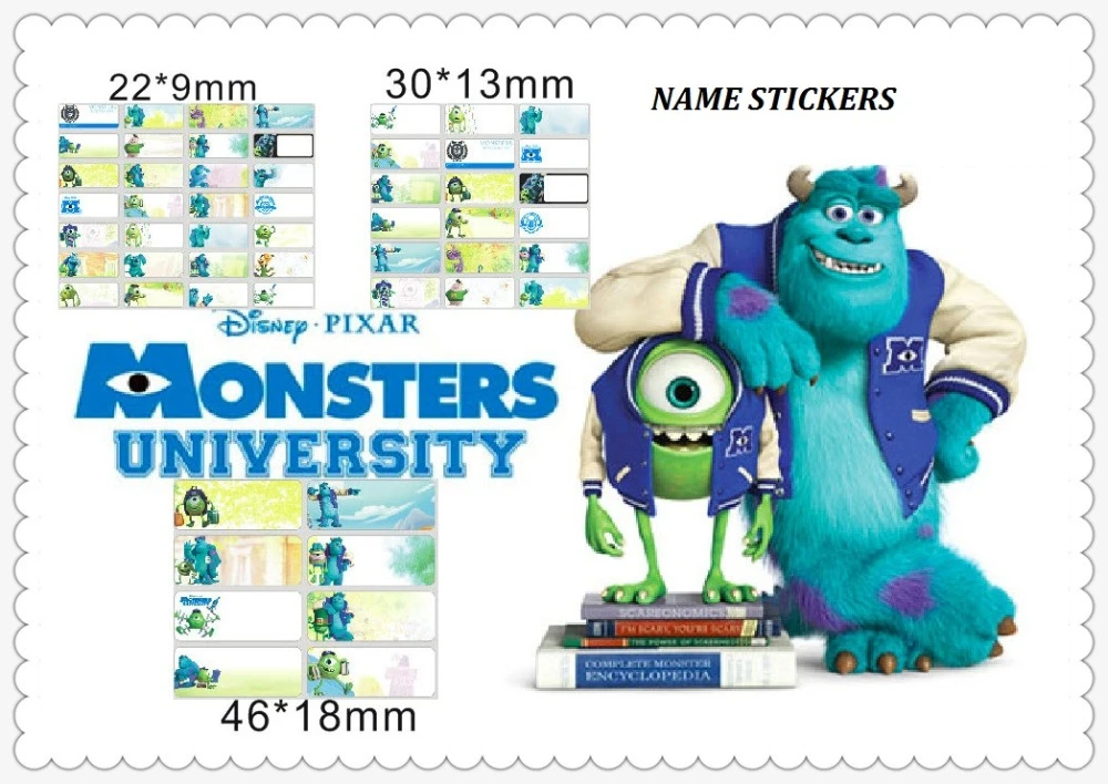 free shipping 72pcs name tags customized adhesive name stickers with monster university prints stickers subaru tag cardstickers equalizer aliexpress