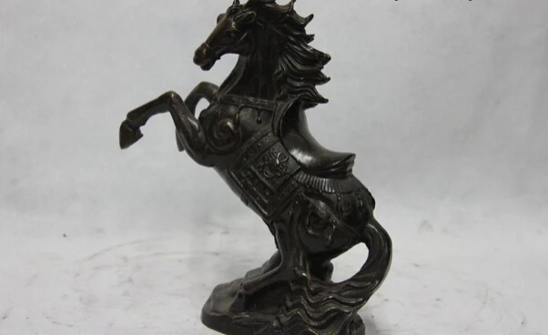 

Collectible bronze lion statue S1049 Chinese Royal Palace Copper Bronze Feng Shui Lucky Wealth War Horse Steed Statue B0403