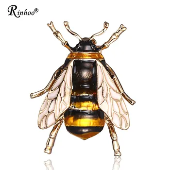 

Rinhoo Vintage Enamel Bumble Bee Brooches Unisex Insect Crystal Brooch Pin Women Men Jewelry Cute Badges Fashion Jewelry