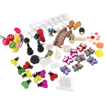 

58pcs Miniature Plant Pots Bonsai Craft Micro Landscape Fairy Garden Ornament DIY Dollhouse Kit Decor Hedgehog Mushroom