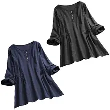 2019 New Arrival Women Plus Size Cotton Linen Buttons Check Plaid Long Sleeve Lady Casual Blouse Shirt Loose Tops Blouse M-5XL 2019 New Arrival Women Plus Size Cotton Linen Buttons Check Plaid Long Sleeve Lady Casual Blouse Shirt Loose Tops Blouse M-5XL