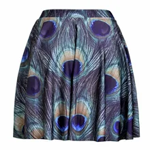 3 узора винтажный геометрический сексуальная летняя пурпурная юбка зеленый павлин мех печати сексуальные девушки юбки 2XL 3XL