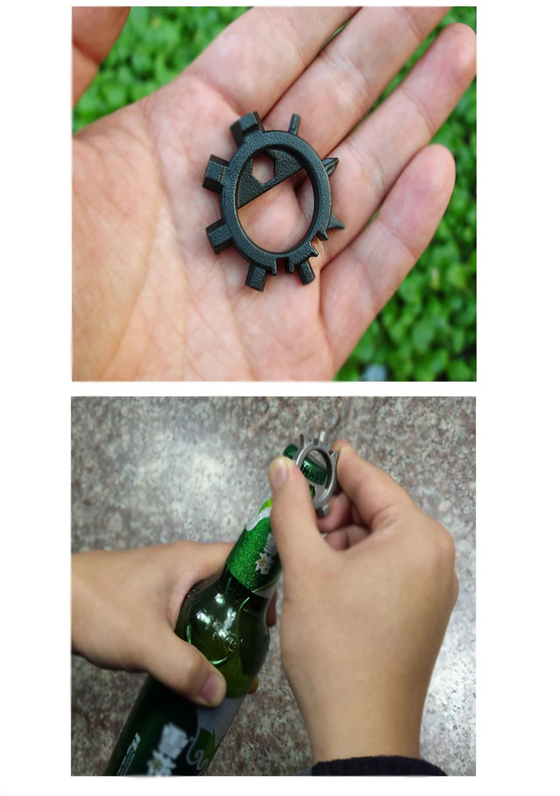KALAIDUN Screwdriver Eight-claw Multi-function Outdoor Portable Gadget Bicycle Hand Tools Repair Tool 12 Functions Key Ring14