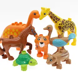 Серия животных модель слон фигурки большие строительные блоки животные Развивающие игрушки для детей совместимый подарок с Duploe