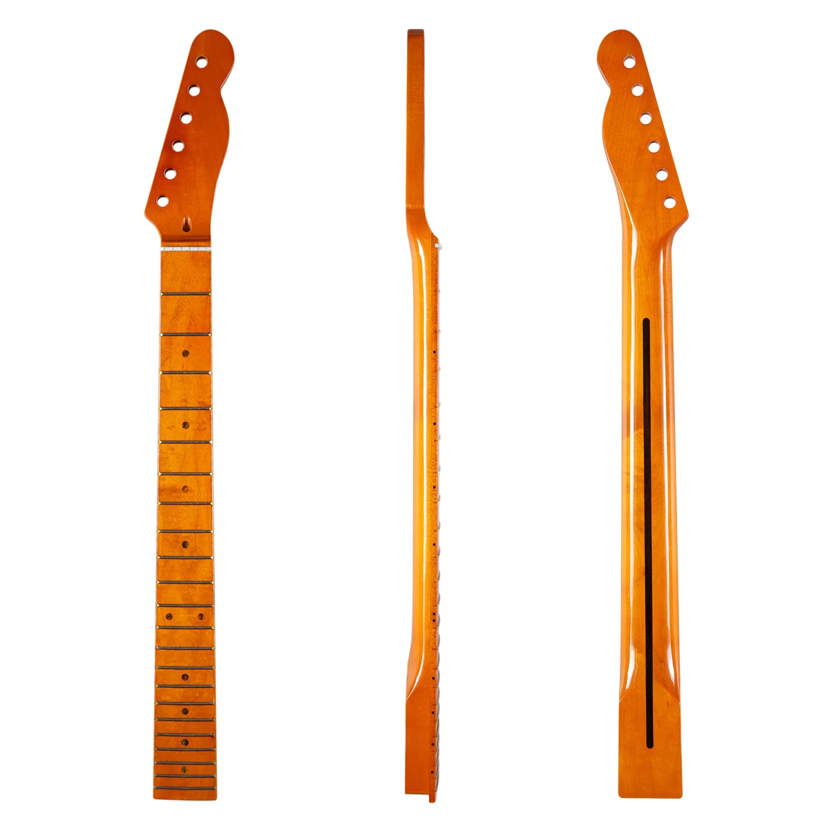 

High Quality 22 Fret Glossy Tele Canadian Maple Guitar Neck Maple Fingerboard Abalone Shell Inlay Bone Nut for Telecaster