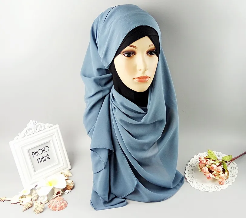 A2 50 шт./лот высокое качество обычный пузырь шифоновые платки повязки популярные хиджаб летом мусульманские шарфы