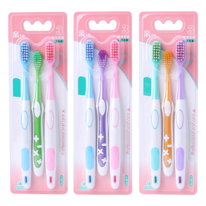 

Kemei 3pcs Toothbrush Travel Brush Tooth Soft Charcoal Tooth Brush for Adults