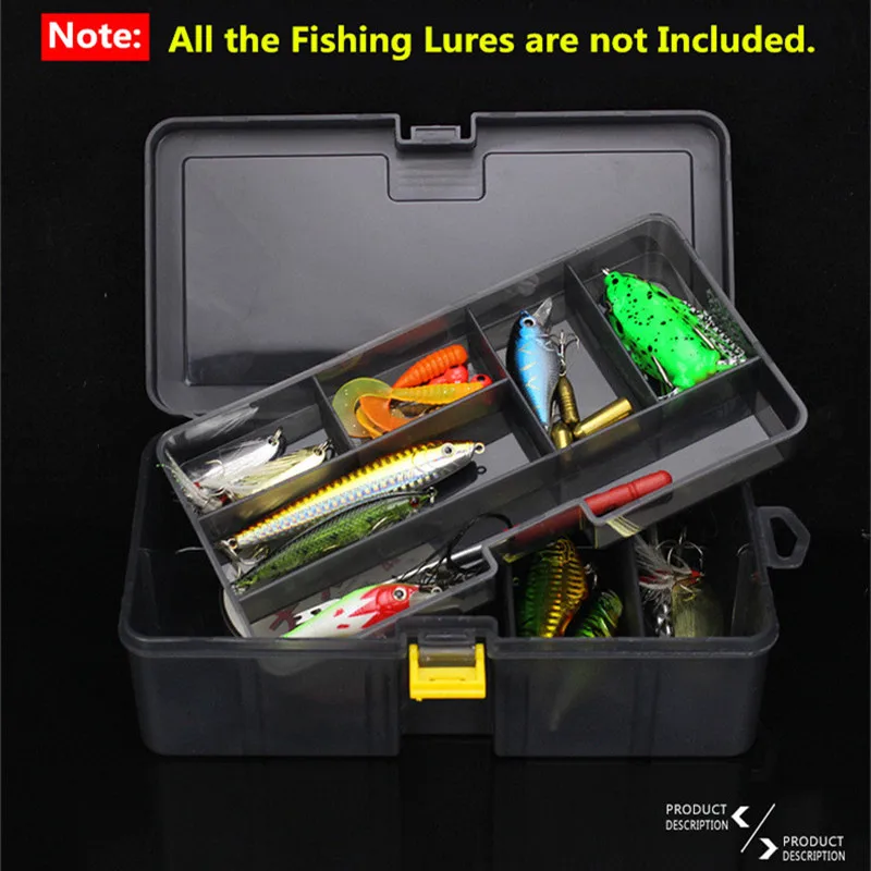 Double Layers Thickened Size Plastic Lure Fishing Box for Fishing Bait Tools Accessories Fishing Tackle Storage Box 21x12x6.5cm (11)
