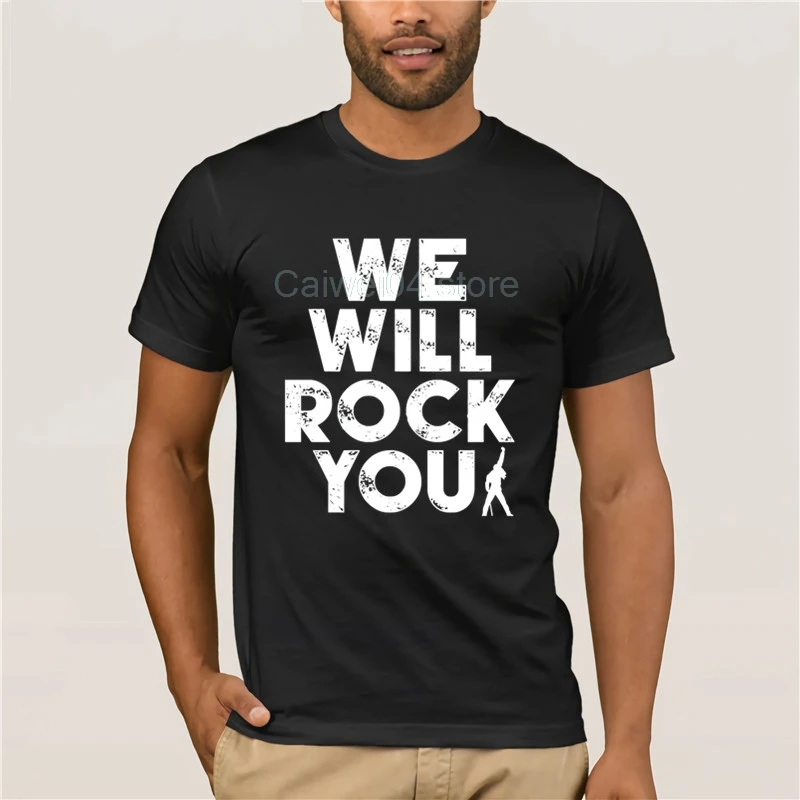 Винтажная Футболка We Will Rock You queen Band хлопковая с круглым вырезом и коротким